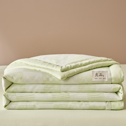一加一 2025新款A类九宫格提花大豆夏被被子被芯 九宫格提花绿