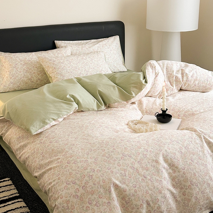 91家纺网 家纺一手货源 找家纺 典曼家纺 2025新款13372印花小清新四件套 春意盎然