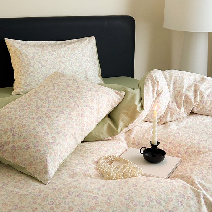 91家纺网 家纺一手货源 找家纺 典曼家纺 2025新款13372印花小清新四件套 春意盎然