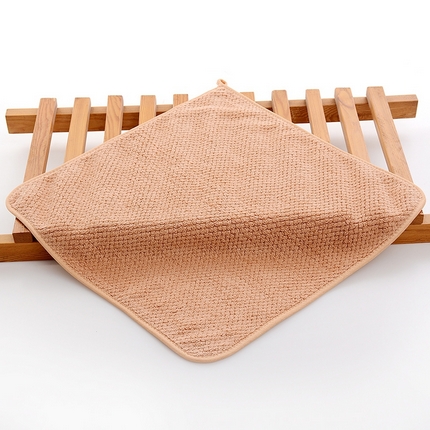 彩虹新款加厚加大珊瑚绒菠萝格方巾毛巾浴巾套装外贸跨境大浴巾吸水加厚大毛巾浴巾两件套 菠萝格方巾棕色