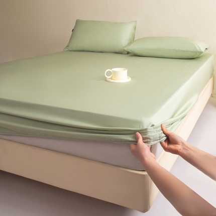 91家纺网 家纺一手货源 找家纺 莱登卡奴 2025新款A类50支莱赛尔天丝单品系列 天丝床笠悠然绿