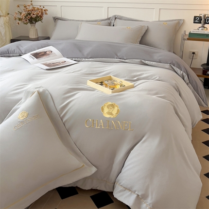 灰鲸 2025新款轻奢赛琳刺绣水洗棉系列套件 赛琳-纳多灰+山灰