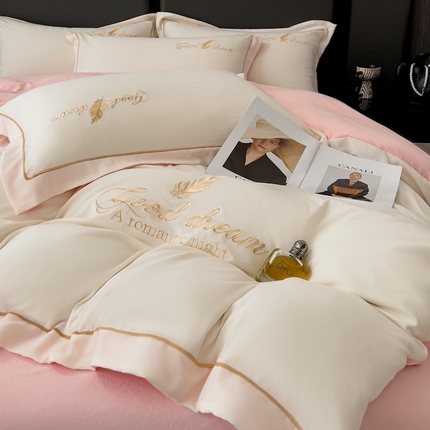 91家纺网 家纺一手货源 找家纺 （总）灰鲸 2025新款轻奢轻羽刺绣水洗棉套件系列