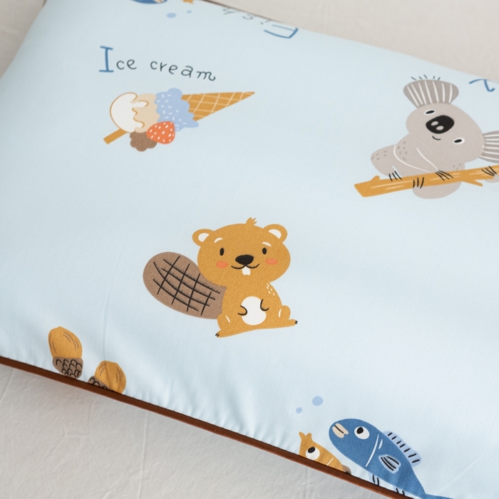 91家纺网 家纺一手货源 找家纺 萌番宝A类新款60支长绒棉纯棉儿童枕套枕头枕头套40x60单只30x50内胆套 星愿动物园