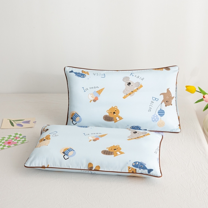 91家纺网 家纺一手货源 找家纺 萌番宝A类新款60支长绒棉纯棉儿童枕套枕头枕头套40x60单只30x50内胆套 星愿动物园