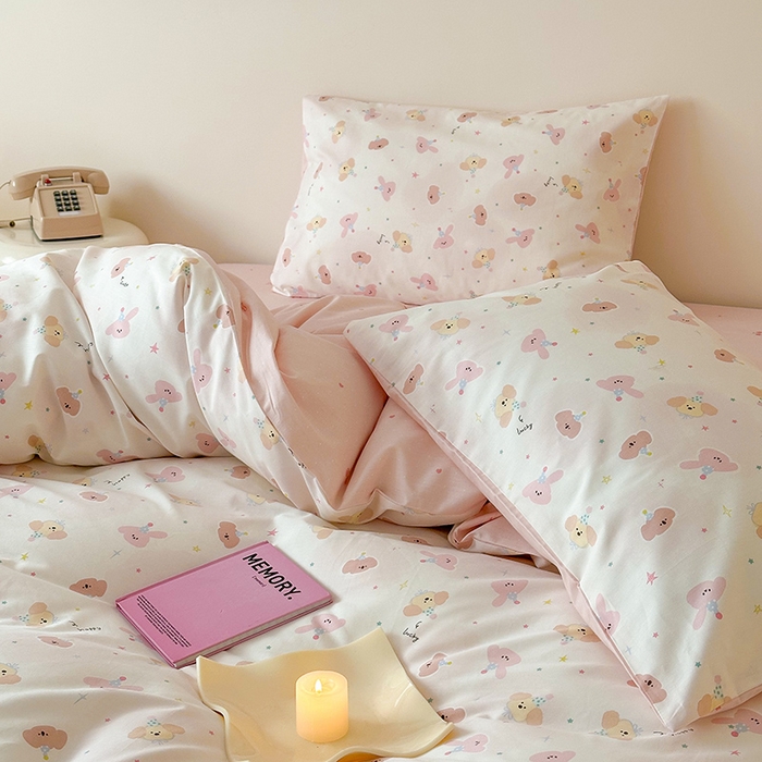 91家纺网 家纺一手货源 找家纺 典曼家纺 2025新款13372印花小清新四件套 初见