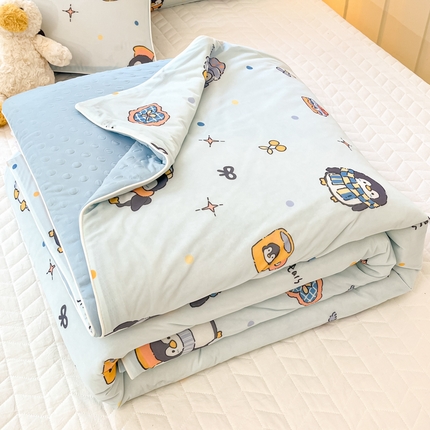 91家纺网 家纺一手货源 找家纺 羚羊语2025新款A类凉感丝冰豆豆夏凉被 南极企鹅