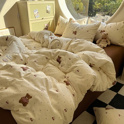 91家纺网 家纺一手货源 找家纺 （总）花漾家居 2025新款针织双层纱被套枕套四件套