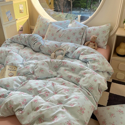 91家纺网 家纺一手货源 找家纺 （总）花漾家居 2025新款针织双层纱被套枕套四件套