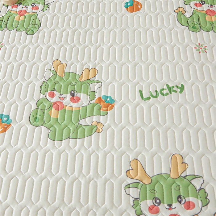 91家纺网 家纺一手货源 找家纺 雯豆2025夏季新品0.4乳胶凉席床笠款三件套凉感丝印花纯色床罩 乳胶床笠-吉祥龙