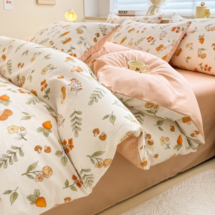 91家纺网 家纺一手货源 找家纺 （总）KA家纺 2025新款高密全棉印花软糯四件套