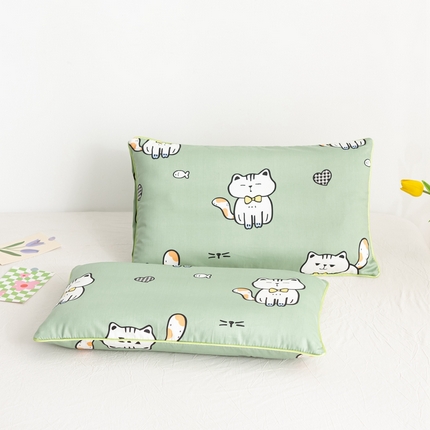 萌番宝 A类新款60支长绒棉纯棉儿童枕套枕头 招财猫