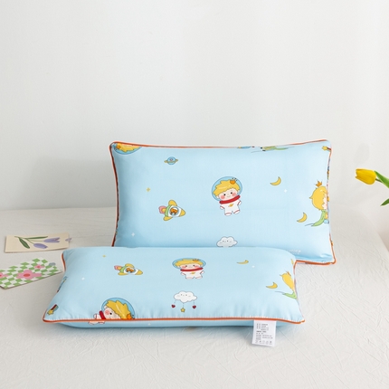 91家纺网 家纺一手货源 找家纺 萌番宝 A类新款60支长绒棉纯棉儿童枕套枕头 魔力王子蓝