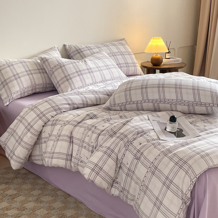 91家纺网 家纺一手货源 找家纺 诺梵家纺 2025新款有氧双层纱印花四件套 卢卡斯