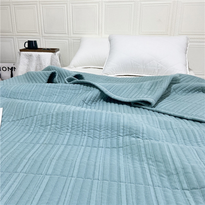 91家纺网 家纺一手货源 找家纺 卡奥家纺 2025新款有氧泡泡纱泡泡棉床盖夏被 灰绿