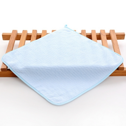 彩虹新款加厚加大珊瑚绒菠萝格方巾毛巾浴巾套装外贸跨境大浴巾吸水加厚大毛巾浴巾两件套 菠萝格方巾蓝色