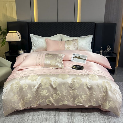 91家纺网 家纺一手货源 找家纺 （总）艾米家居 2025新款轻奢浮雕系列凉感丝水洗真丝四件套