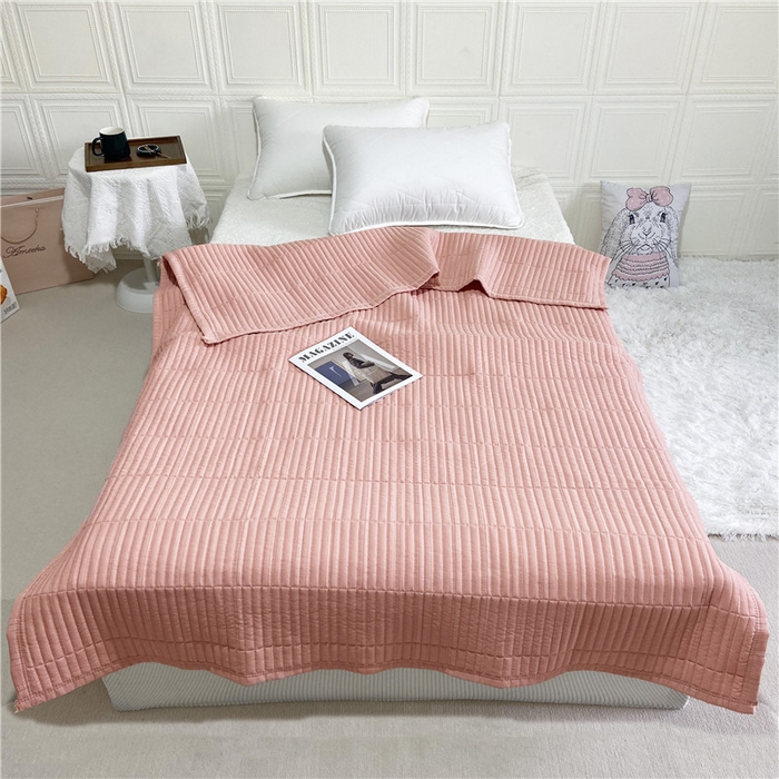 91家纺网 家纺一手货源 找家纺 卡奥家纺 2025新款有氧泡泡纱泡泡棉床盖夏被 豆沙