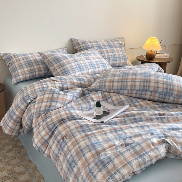 91家纺网 家纺一手货源 找家纺 诺梵家纺 2025新款有氧双层纱印花四件套 妮卡