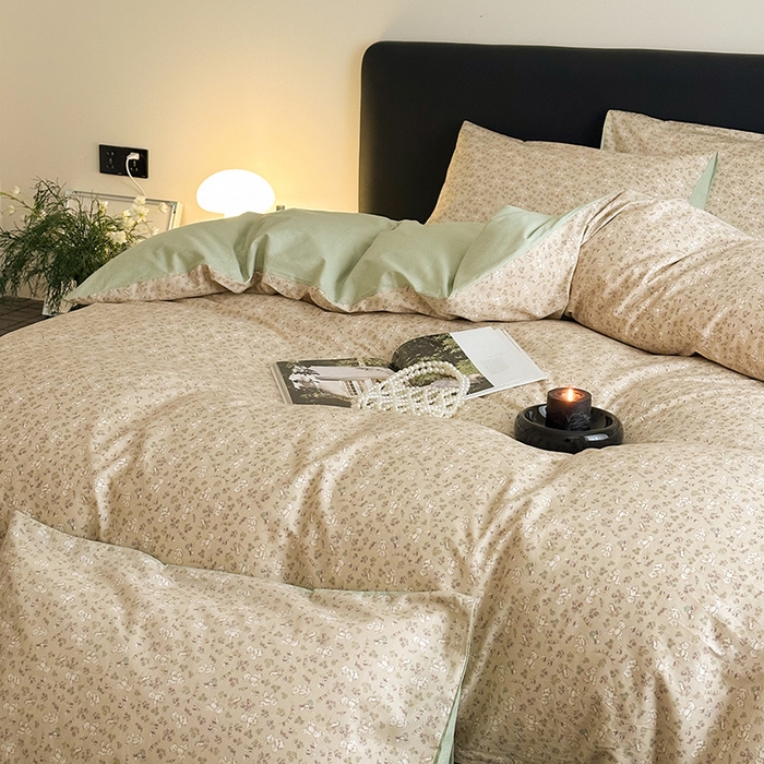 91家纺网 家纺一手货源 找家纺 典曼家纺 2025新款13372印花小清新四件套 布偶熊