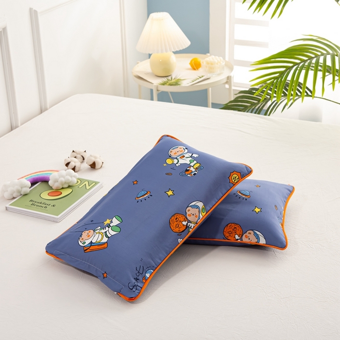 91家纺网 家纺一手货源 找家纺 萌番宝 A类新款60支长绒棉纯棉儿童枕套枕头 太空漫步