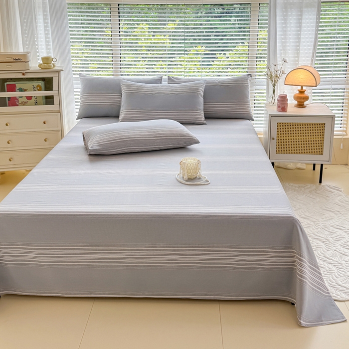 91家纺网 家纺一手货源 找家纺 仟网汇 2025新款老粗布床单粗布凉席老粗布单床单枕套单品 绅士灰