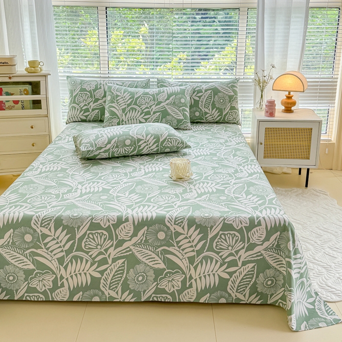 91家纺网 家纺一手货源 找家纺 仟网汇 2025新款老粗布床单粗布凉席老粗布单床单枕套单品 热带风情