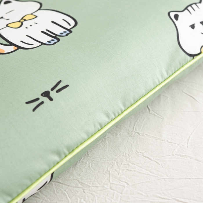 91家纺网 家纺一手货源 找家纺 萌番宝 A类新款60支长绒棉纯棉儿童枕套枕头 招财猫