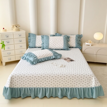 ME/ERA HOME寐时代 2025新款针织双层纱韩版床盖 情书
