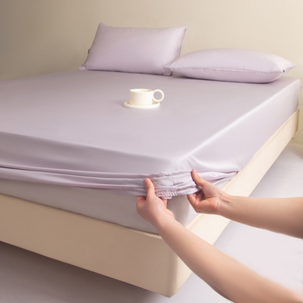 91家纺网 家纺一手货源 找家纺 莱登卡奴 2025新款A类50支莱赛尔天丝单品系列 天丝床笠暮光紫