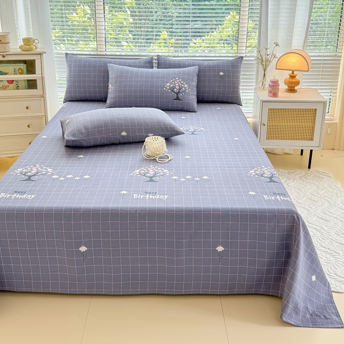 91家纺网 家纺一手货源 找家纺 仟网汇 2025新款老粗布床单粗布凉席老粗布单床单枕套单品 幸运树