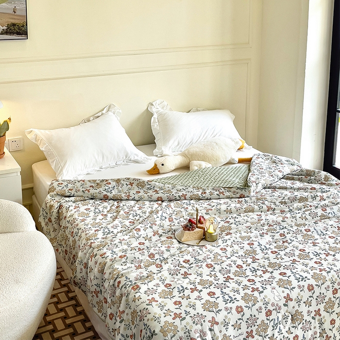 91家纺网 家纺一手货源 找家纺 绒梦里 2025新款A类小凉皮凉感冰豆豆夏被空调被 花间小兔