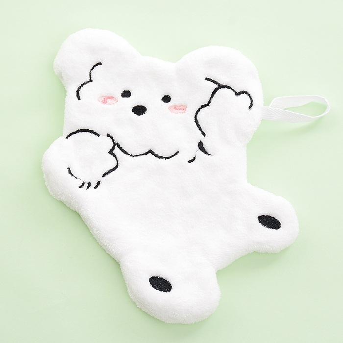 91家纺网 家纺一手货源 找家纺 彩虹毛巾 2025新款卡通小狗擦手巾厨房卫生间擦手帕 跳舞小狗