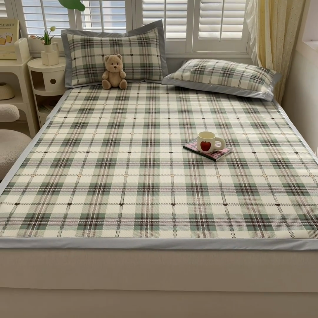 91家纺网 家纺一手货源 找家纺 星座家纺 2025新款大斜纹复合冰丝凉席-床席款 水木年华