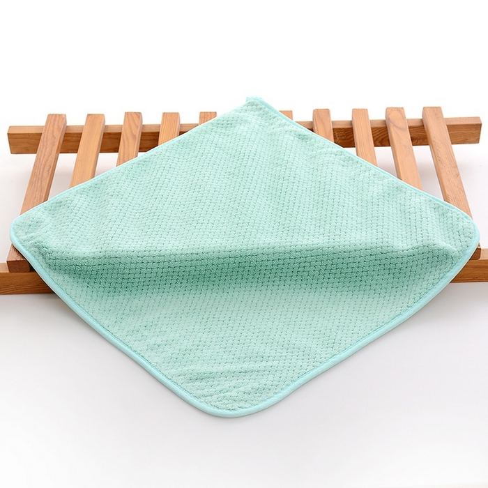 91家纺网 家纺一手货源 找家纺 彩虹新款加厚加大珊瑚绒菠萝格方巾毛巾浴巾套装外贸跨境大浴巾吸水加厚大毛巾浴巾两件套 菠萝格方巾绿色