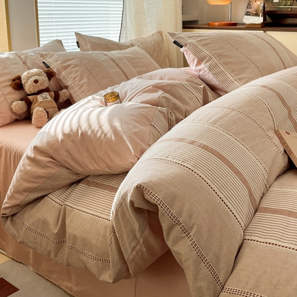 91家纺网 家纺一手货源 找家纺 （总）宜代光年 2025新款全棉纯棉色织提花瑞拉系列四件套