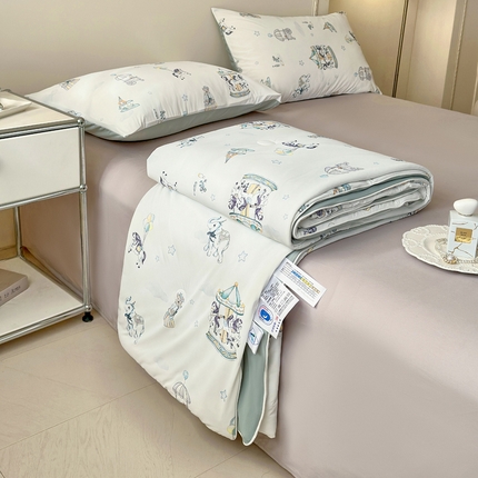 91家纺网 家纺一手货源 找家纺 （总）莱登卡奴 2025新款A类锦氨凉感被数码印花夏被