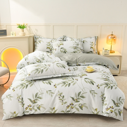 润淳 2025全棉正宗13376四件套精梳棉印花纯棉三件套13372全棉四件套 青蕊