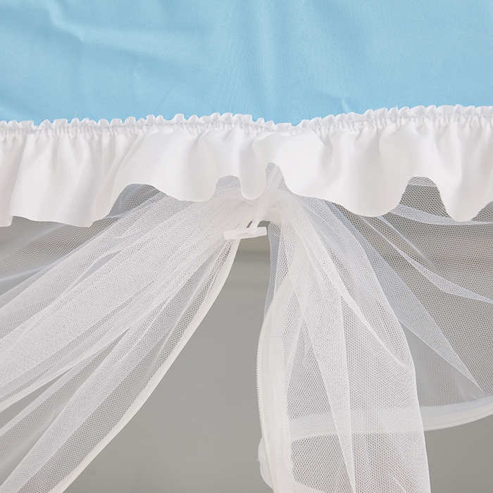 91家纺网 家纺一手货源 找家纺 安金蚊帐 2025新款子母床印花蚊帐防尘顶 铁艺宽高伸缩支架 腊肠狗