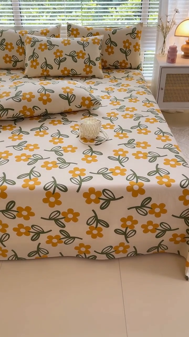 91家纺网 家纺一手货源 找家纺 仟网汇 2025新款老粗布床单粗布凉席老粗布单床单枕套单品 小桔梗