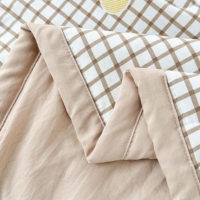 91家纺网 家纺一手货源 找家纺 好欣怡家纺 2026新款水洗棉夏被空调被被子被芯印花小清新夏凉被直播热款 水洗棉包边款-卡其樱桃