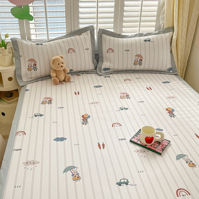 91家纺网 家纺一手货源 找家纺 星座家纺 2025新款大斜纹复合冰丝凉席-床席款 悠悠小元