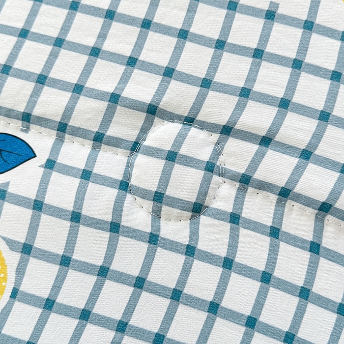 91家纺网 家纺一手货源 找家纺 好欣怡家纺 2026新款水洗棉夏被空调被被子被芯印花小清新夏凉被直播热款 水洗棉包边款-蓝色樱桃