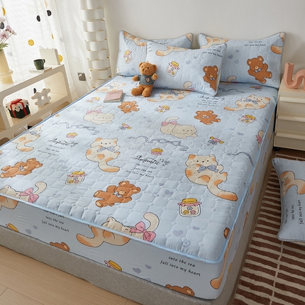 91家纺网 家纺一手货源 找家纺 （总）舒居家纺 2025新款亲肤夹棉卡通 防水床笠床垫席梦思床套床罩（不宜机洗，建议手洗））