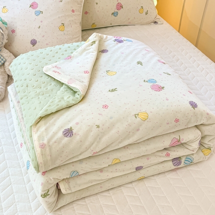 91家纺网 家纺一手货源 找家纺 羚羊语2025新款A类凉感丝冰豆豆夏凉被 七彩南瓜