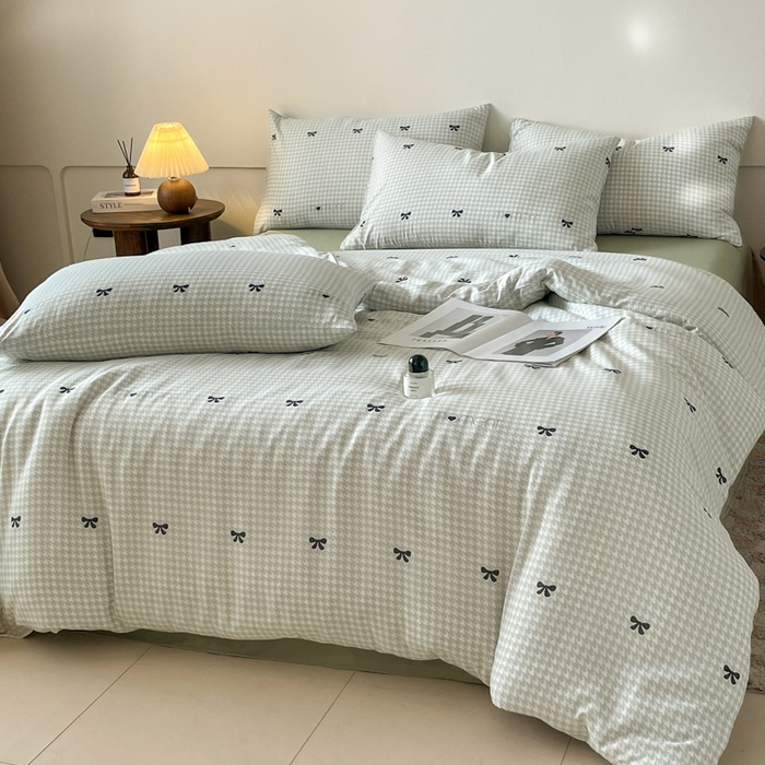 91家纺网 家纺一手货源 找家纺 诺梵家纺 2025新款有氧双层纱印花四件套 安琪拉