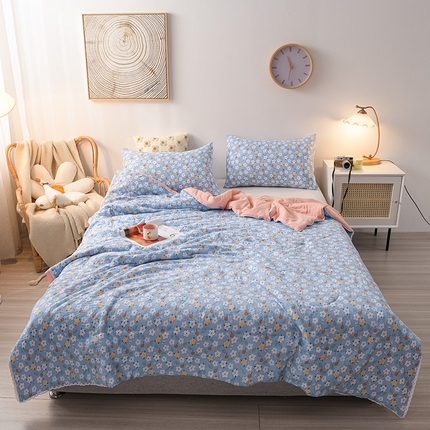 91家纺网 家纺一手货源 找家纺 （总）鑫贝阳 2025新款亲肤水洗棉小花边印花夏被