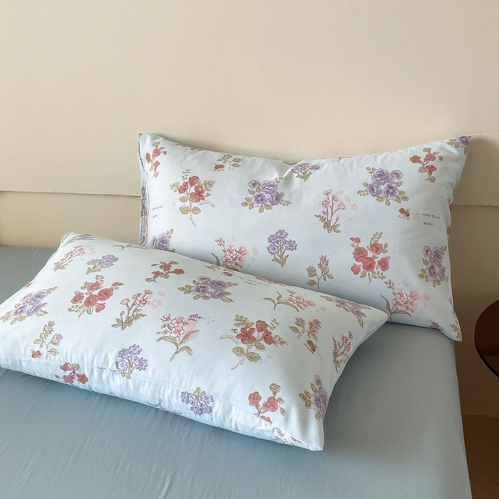 91家纺网 家纺一手货源 找家纺 诺梵家纺 2025新款有氧双层纱印花四件套 梅林春晓