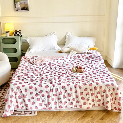 绒梦里 2025新款A类小凉皮凉感冰豆豆夏被空调被 草莓控