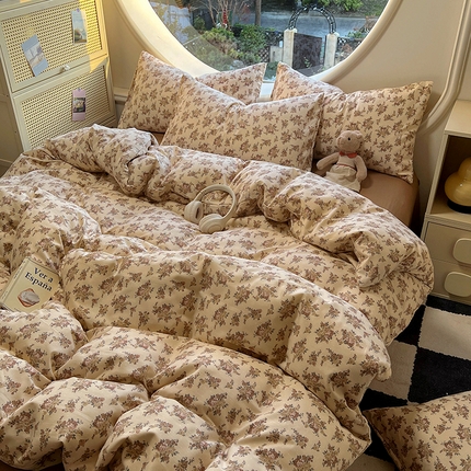 91家纺网 家纺一手货源 找家纺 （总）花漾家居 2025新款针织双层纱被套枕套四件套